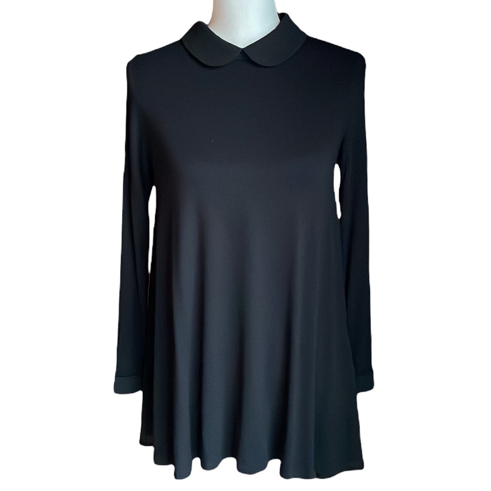 Cooperative Peter Pan Collar Black Tunic Top XS